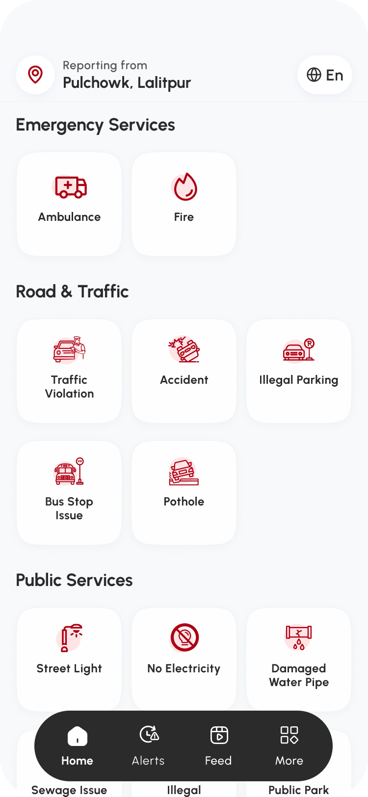 NagarikAlert App Interface